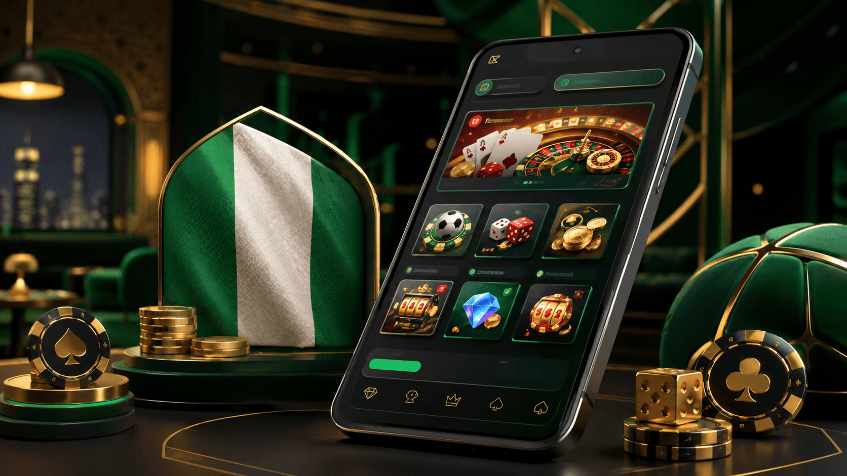 Pin Up Casino interface viewed by a player in Nigeria on a mobile device